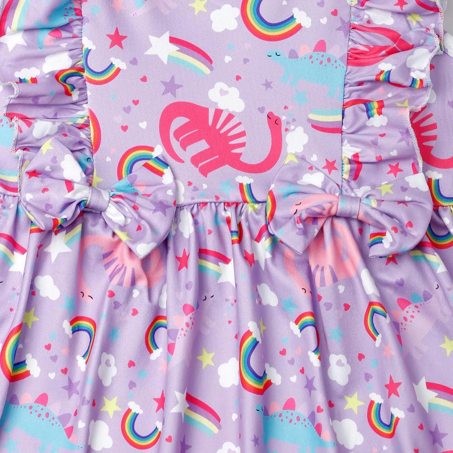 Toddler Baby Girls Summer Dress Ruffle Sleeveless Casual Dinosaul Dresses Toddler Sundress for Birtrhday Tea Party