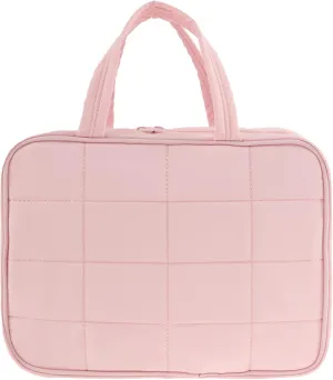 Toiletry Bag, Compartmental Hanging toiletry Bag, Portable Foldable Makeup Cosmetic Organizer Bag with Anti-slip Metal Hook for Travel Gym Outdoor Activity (Pink)