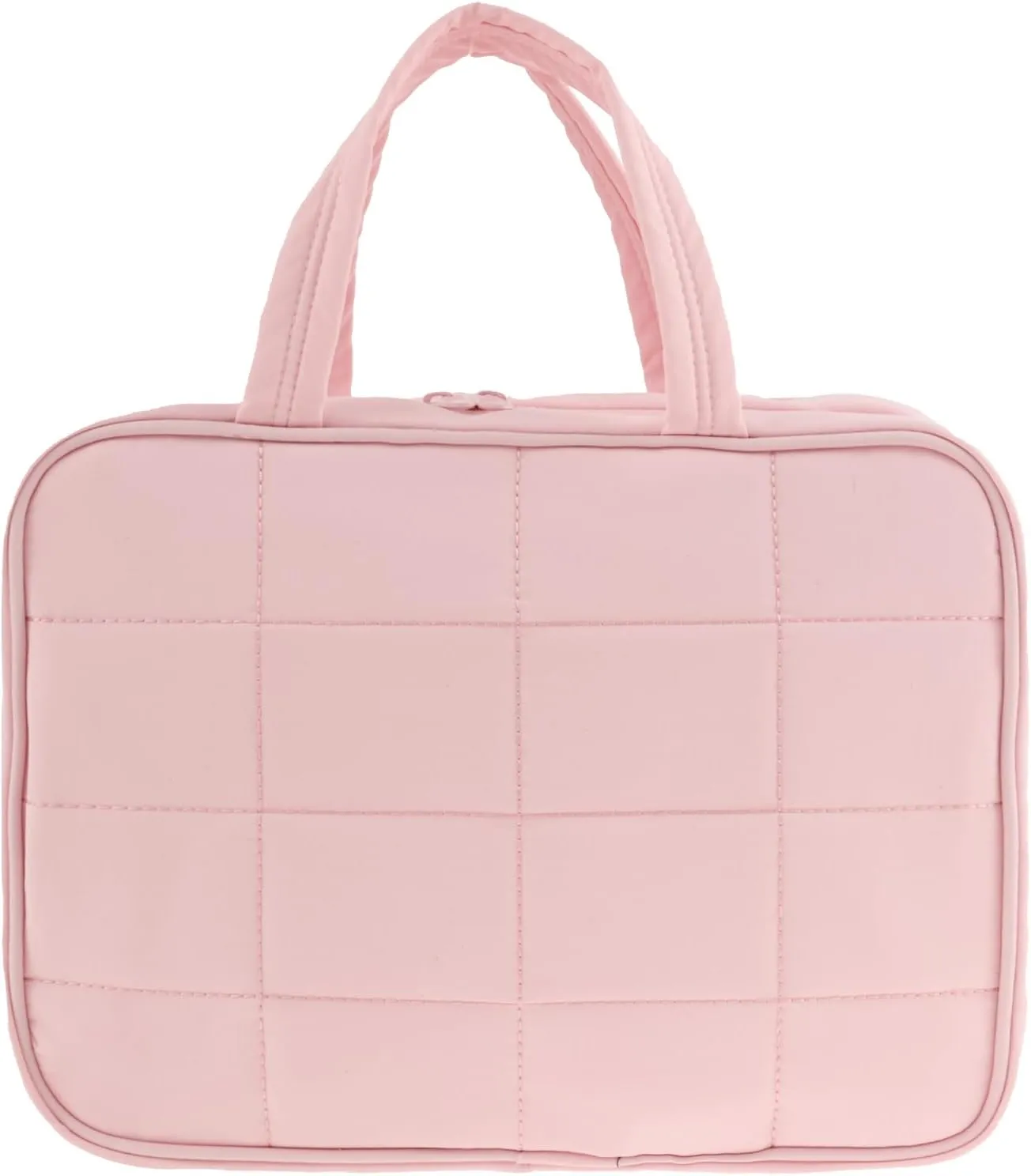 Toiletry Bag, Compartmental Hanging toiletry Bag, Portable Foldable Makeup Cosmetic Organizer Bag with Anti-slip Metal Hook for Travel Gym Outdoor Activity (Pink)