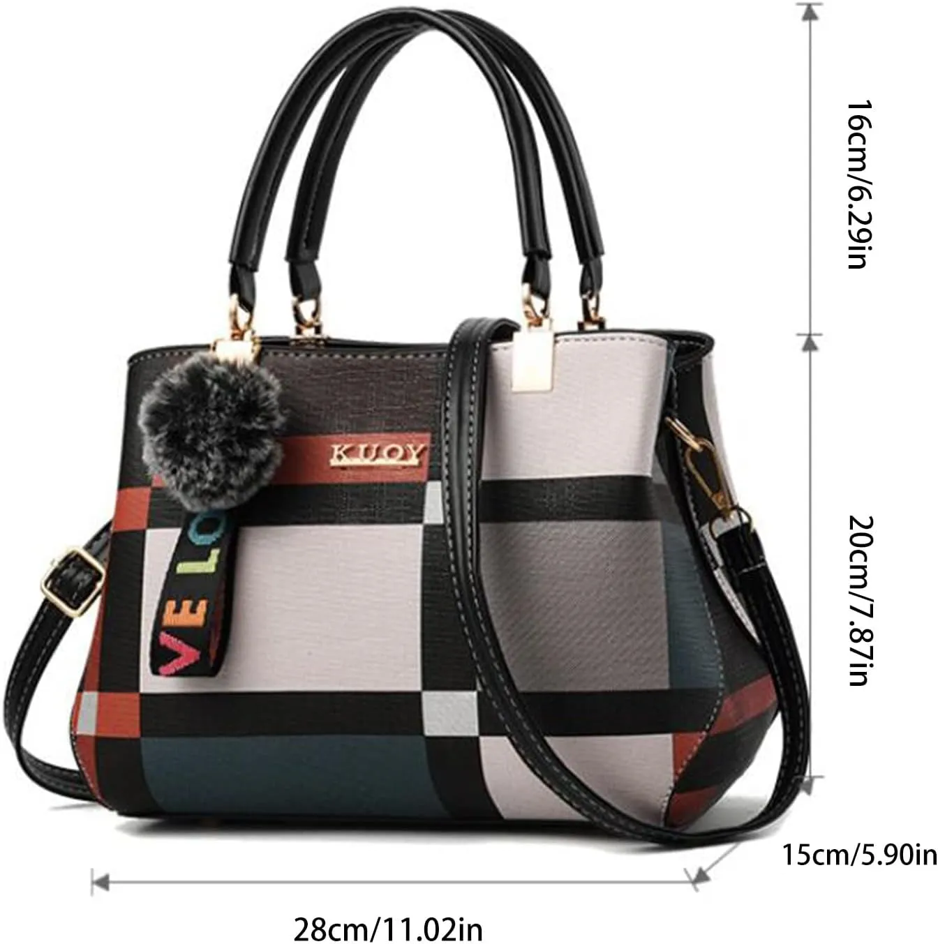 Tote Bag For Women Work Color Block Leather Large Handbags Shoulder Bag With Top Handle For Her Mom Sister