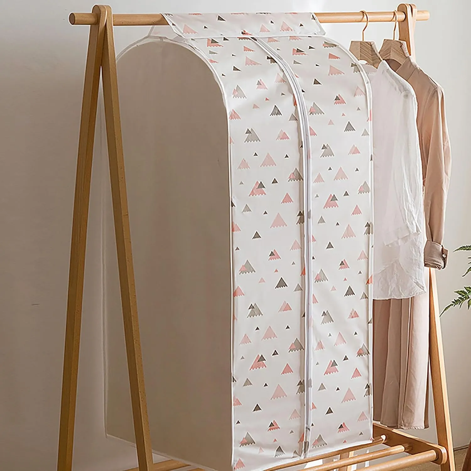 Translucent Printed Garment Rack Cover, PEVA Plastic Clothes Bags for Storage Hanging Clothes Rack Cover for Coat, Jacket, Sweater, Shirts(30x55x110cm/12x22x43in)