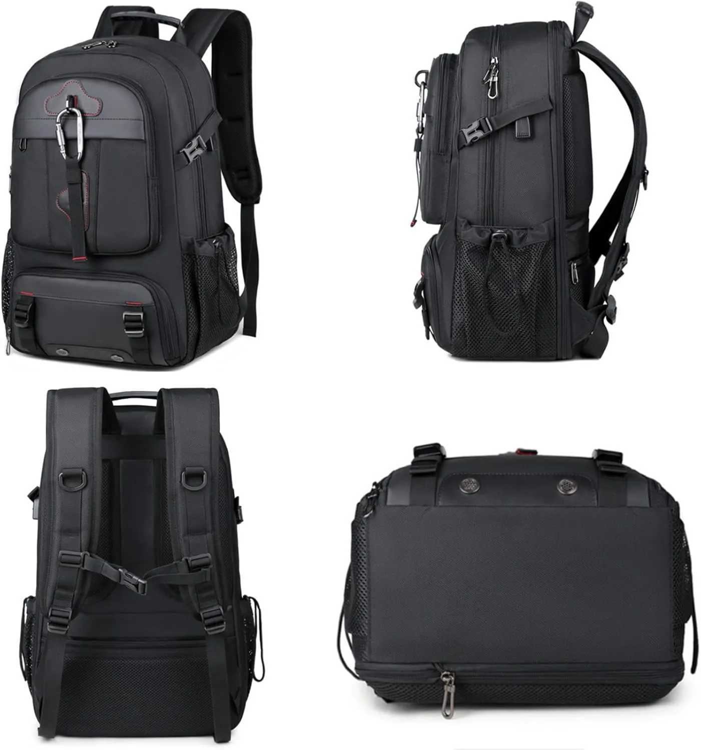 Travel Backpack 70L, 18 Inch Laptop Backpack for Men Women, Large Waterproof Carry On Backpack, TSA Friendly Flight Approved Anti-Theft Backpack with USB Interface & Shoe Compartment, Grey