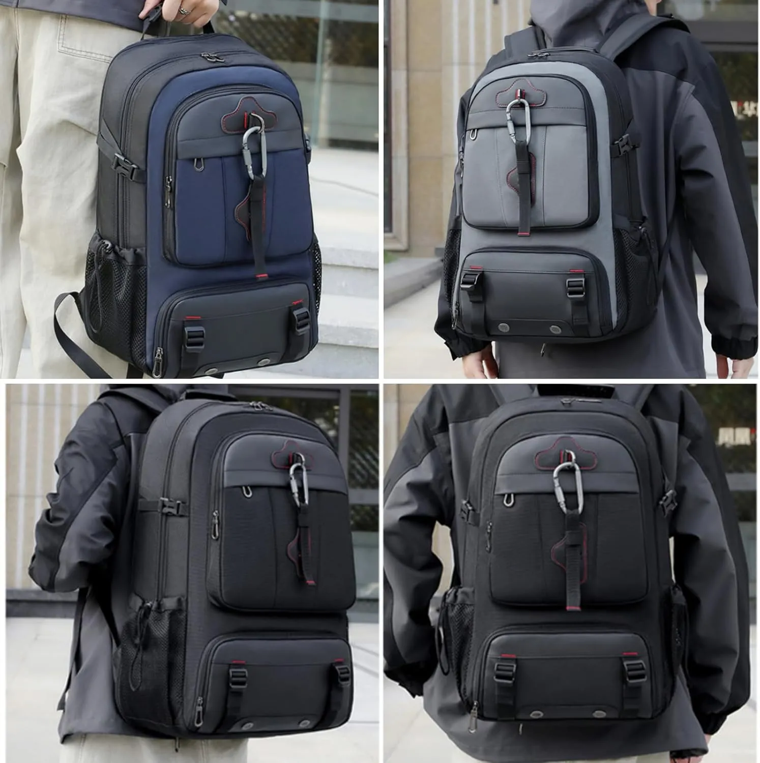 Travel Backpack 70L, 18 Inch Laptop Backpack for Men Women, Large Waterproof Carry On Backpack, TSA Friendly Flight Approved Anti-Theft Backpack with USB Interface & Shoe Compartment, Grey
