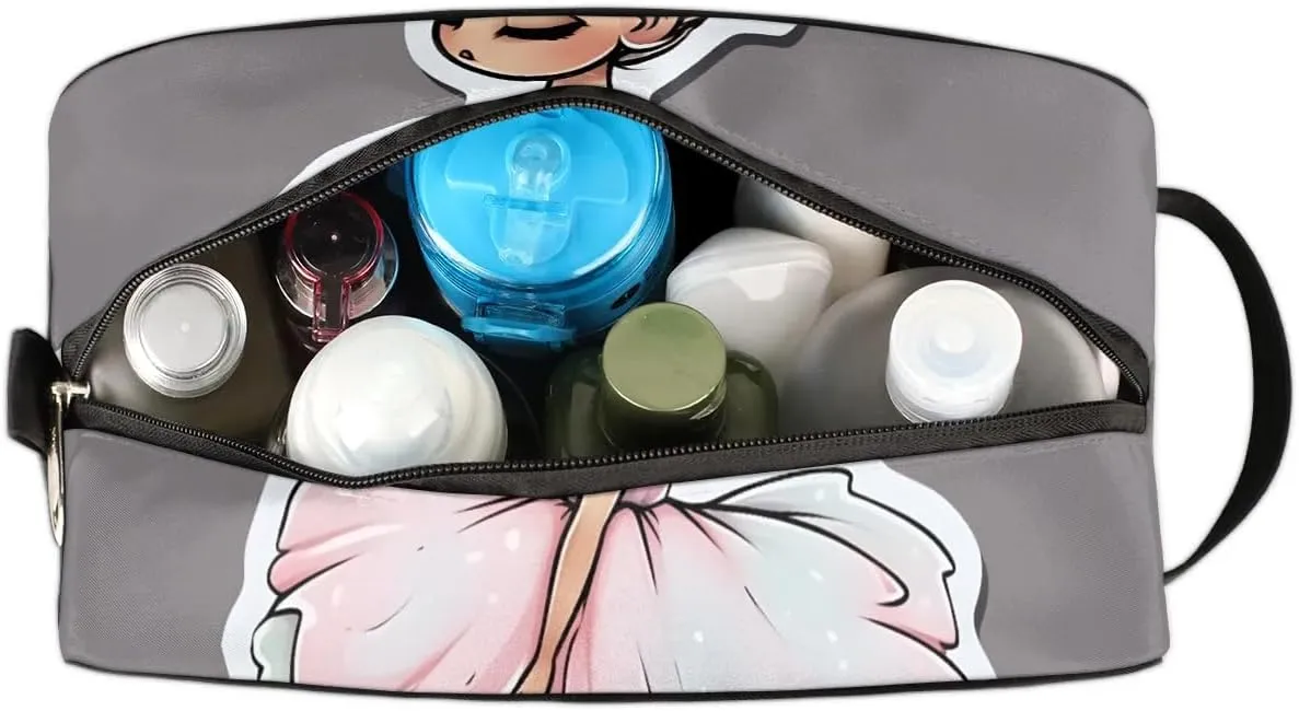 Travel Toiletry Bag for Women Men Cartoon Ballet Hanging Cosmetic Bag Waterproof Makeup Bag for Shaving Makeup Toothbrush & Travel Essentials