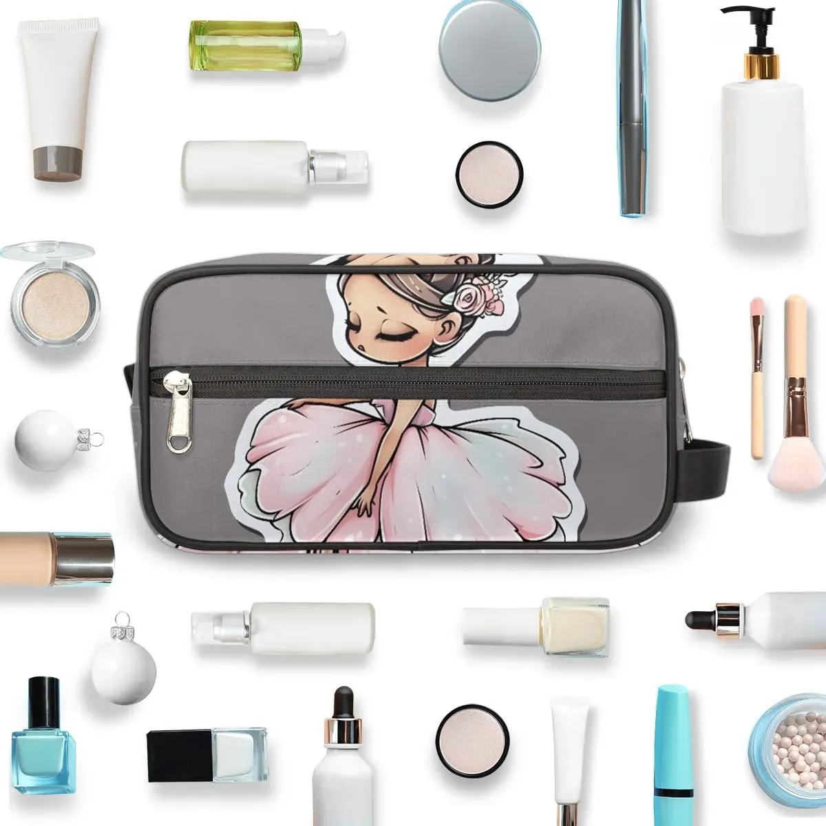 Travel Toiletry Bag for Women Men Cartoon Ballet Hanging Cosmetic Bag Waterproof Makeup Bag for Shaving Makeup Toothbrush & Travel Essentials