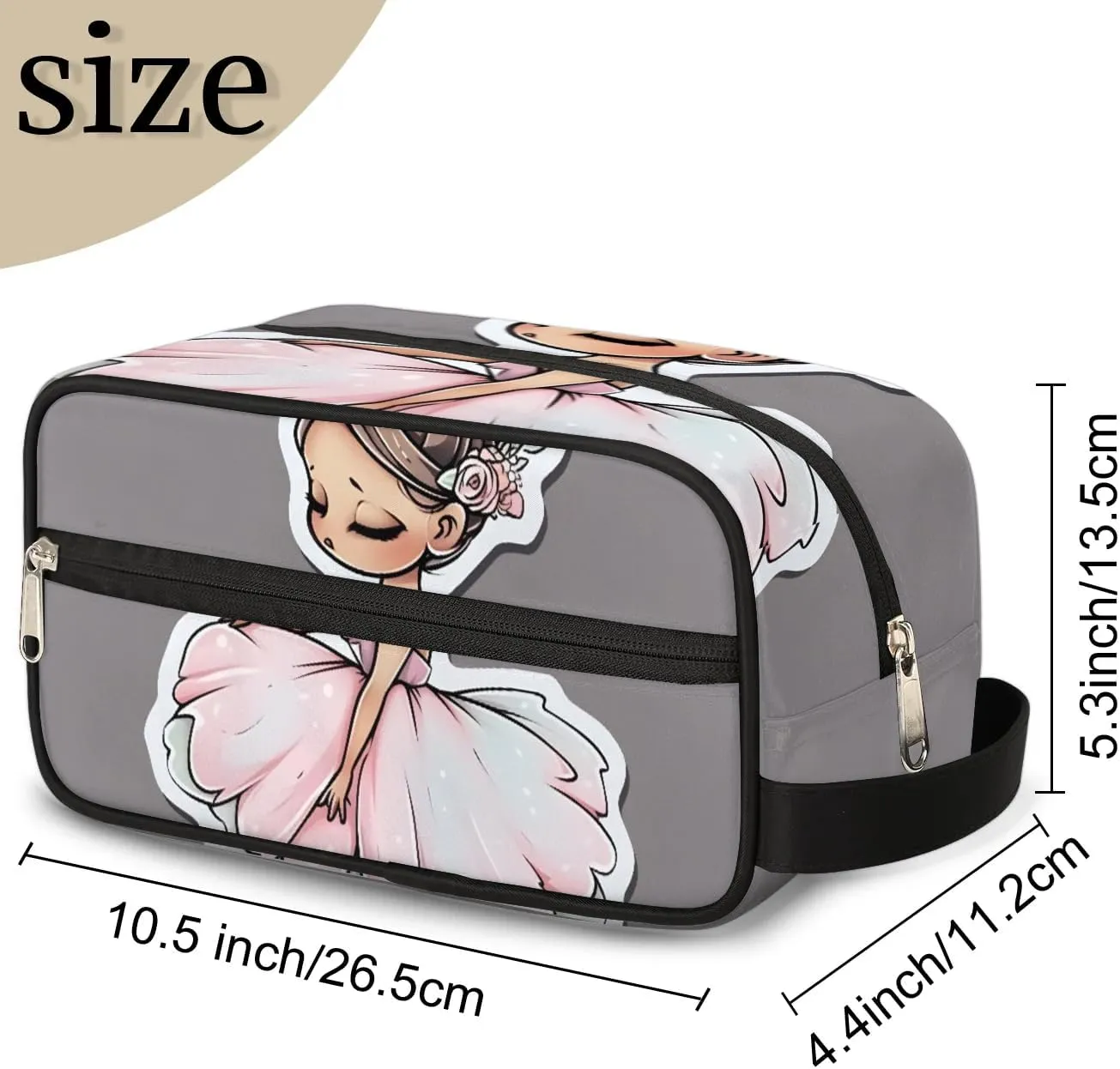 Travel Toiletry Bag for Women Men Cartoon Ballet Hanging Cosmetic Bag Waterproof Makeup Bag for Shaving Makeup Toothbrush & Travel Essentials