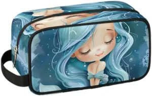 Travel Toiletry Bag for Women Men Mermaid Sleeping Hanging Cosmetic Bag Waterproof Makeup Bag for Shaving Makeup Toothbrush & Travel Essentials