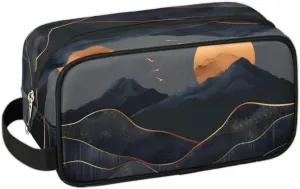 Travel Toiletry Bag for Women Men Mountain Sun Hanging Cosmetic Bag Waterproof Makeup Bag for Shaving Makeup Toothbrush & Travel Essentials