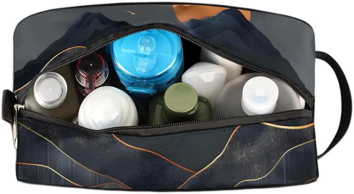 Travel Toiletry Bag for Women Men Mountain Sun Hanging Cosmetic Bag Waterproof Makeup Bag for Shaving Makeup Toothbrush & Travel Essentials