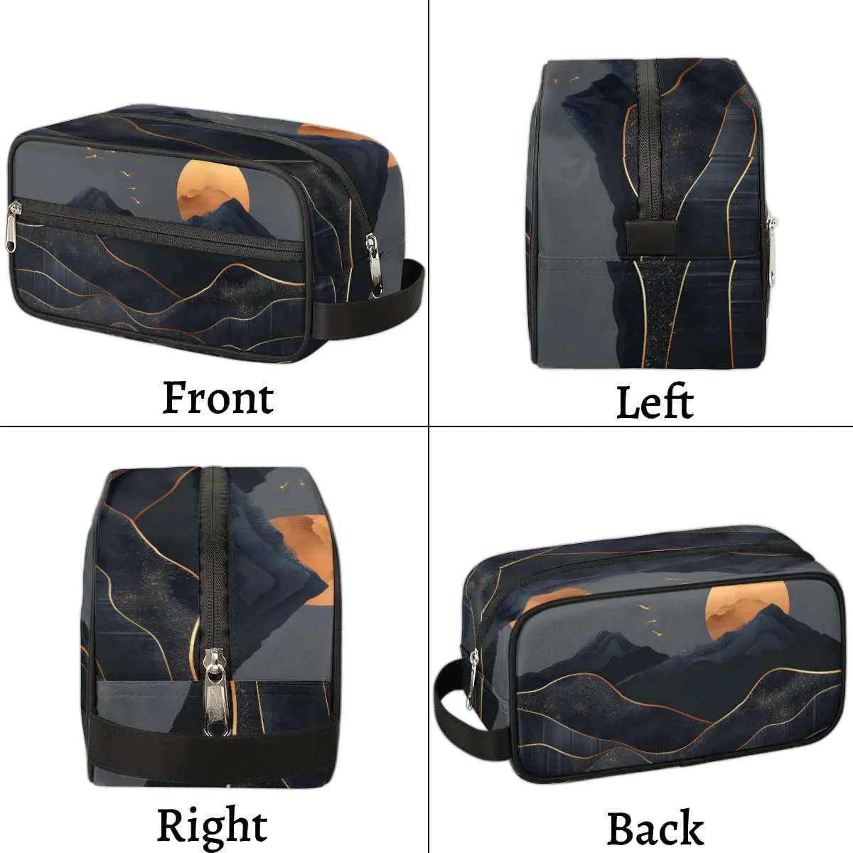 Travel Toiletry Bag for Women Men Mountain Sun Hanging Cosmetic Bag Waterproof Makeup Bag for Shaving Makeup Toothbrush & Travel Essentials