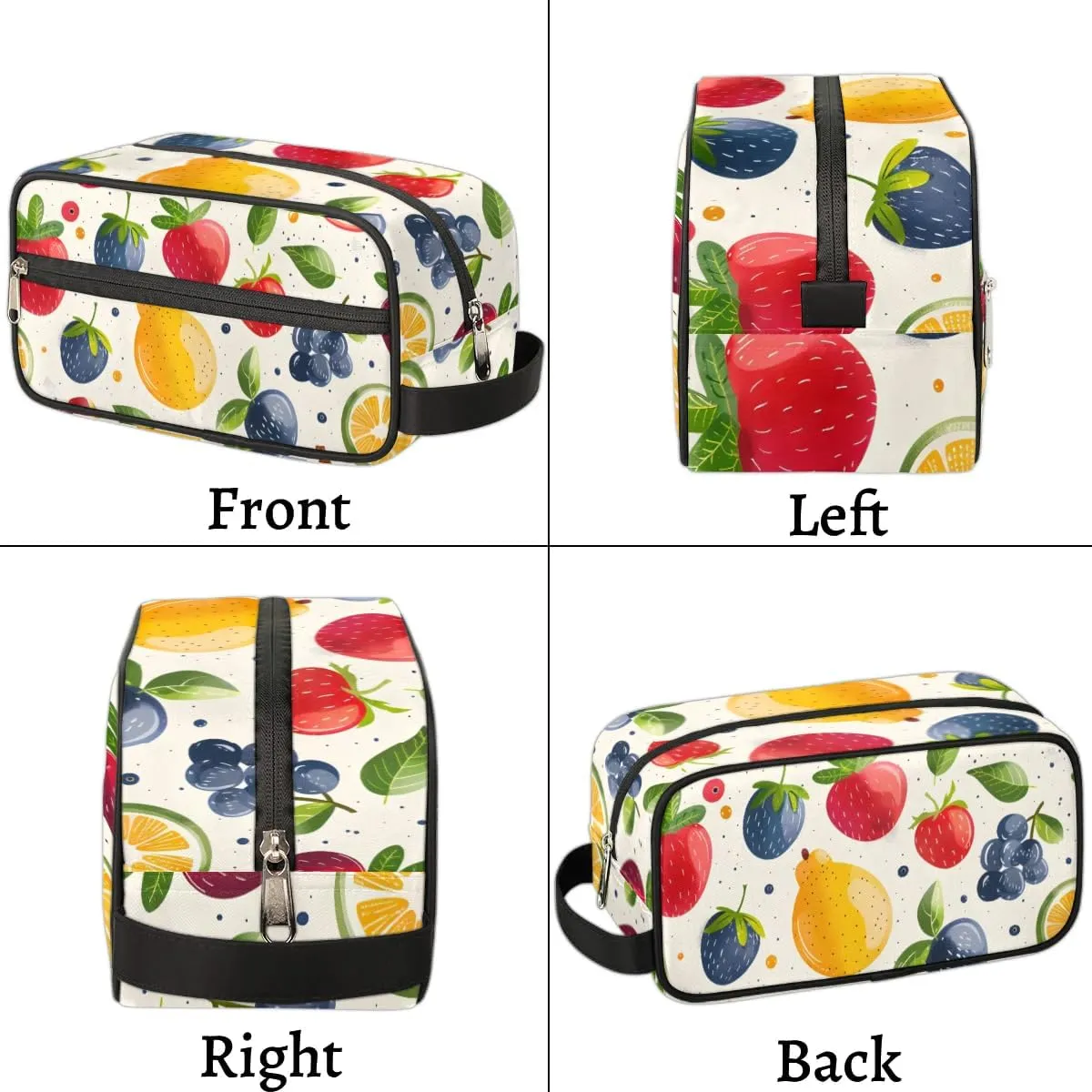 Travel Toiletry Bag for Women Men Strawberry Blueberry Orange Hanging Cosmetic Bag Waterproof Makeup Bag for Shaving Makeup Toothbrush & Travel Essentials