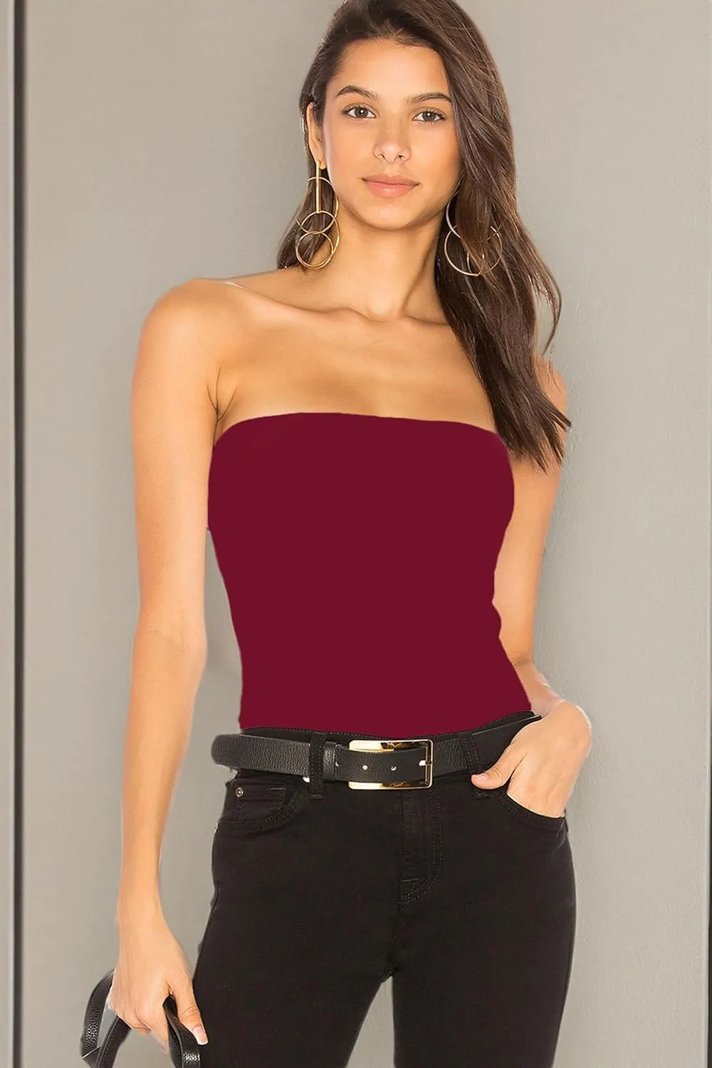 Tube Tops with Built in Bra Cotton Strapless Camisoles for Women Sexy Bandeau Summer Backless