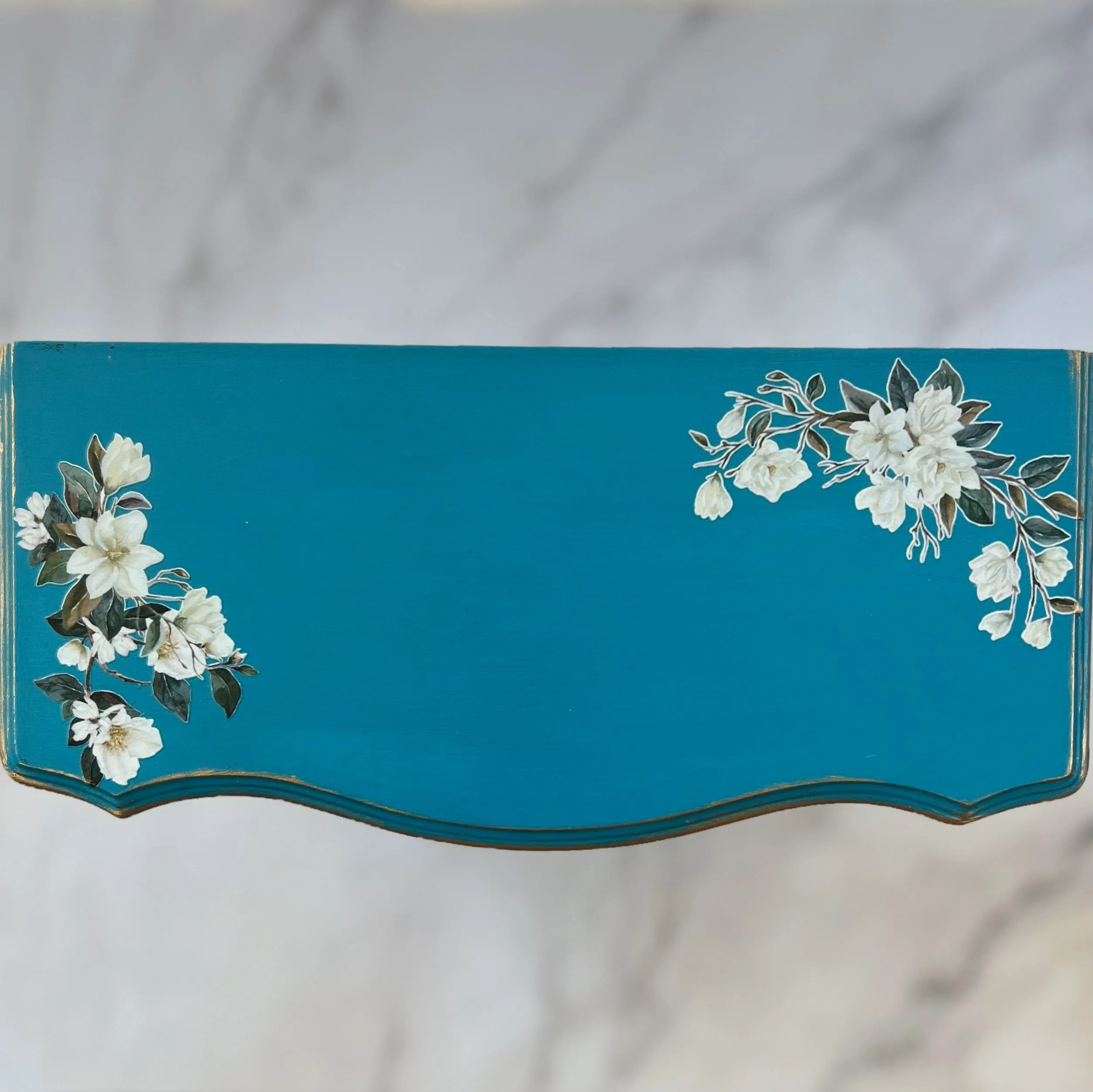 Turquoise Magnolia Restored Antique Jewelry Box