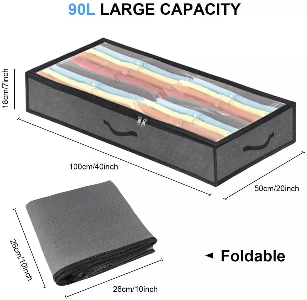 Underbed Storage Bags, Large Storage Bags, Comforters Containers, Storage Bags with Clear Windows
