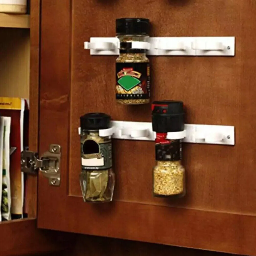 US 4-8Pc 20 Slot Jar Spice Clip Strip Door Wall Universal Organizer Rack Gripper