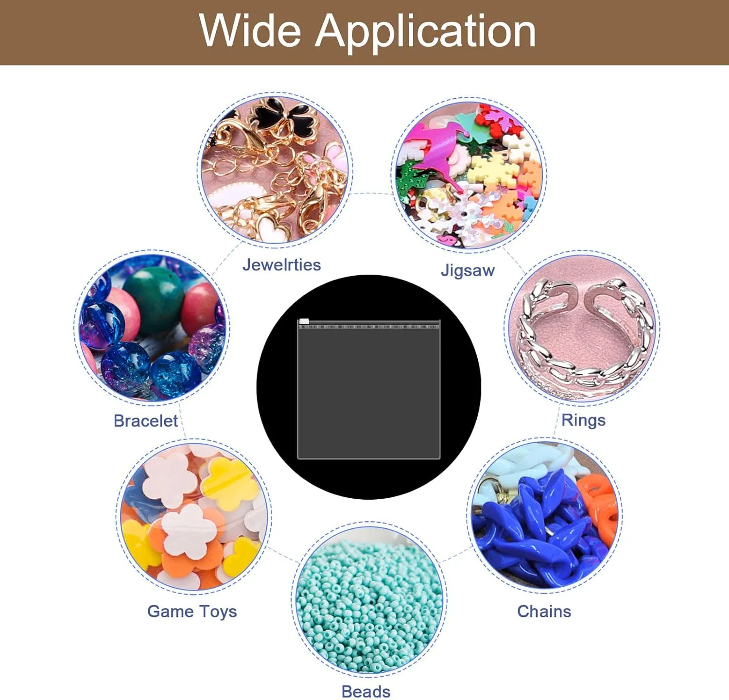 uxcell 10pcs PVC Jewelry Bags, 9.8 x 7.9 Inch Self Seal Jewelry Pouches Clear Zipper Bag Transparent Plastic Lock Bag for Necklace Ring Earring Bracelet Storage Sales Packaging