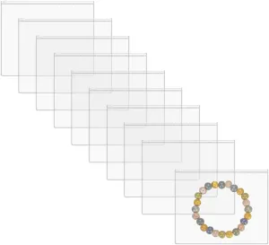 uxcell 10pcs PVC Jewelry Bags, 9.8 x 7.9 Inch Self Seal Jewelry Pouches Clear Zipper Bag Transparent Plastic Lock Bag for Necklace Ring Earring Bracelet Storage Sales Packaging