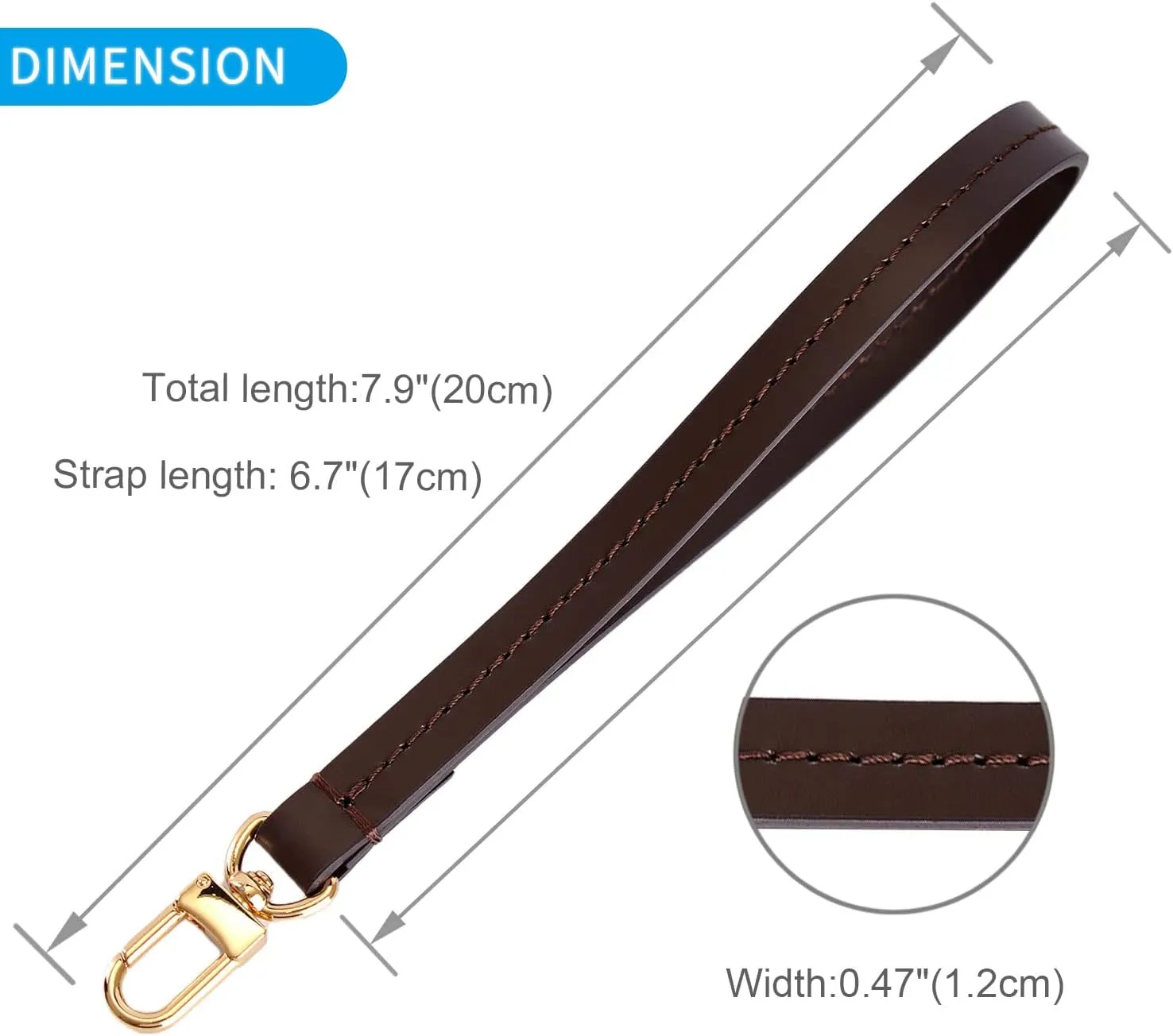 VanEnjoy Wristlet Keychain Cellphone Genuine Leather Hand Strap