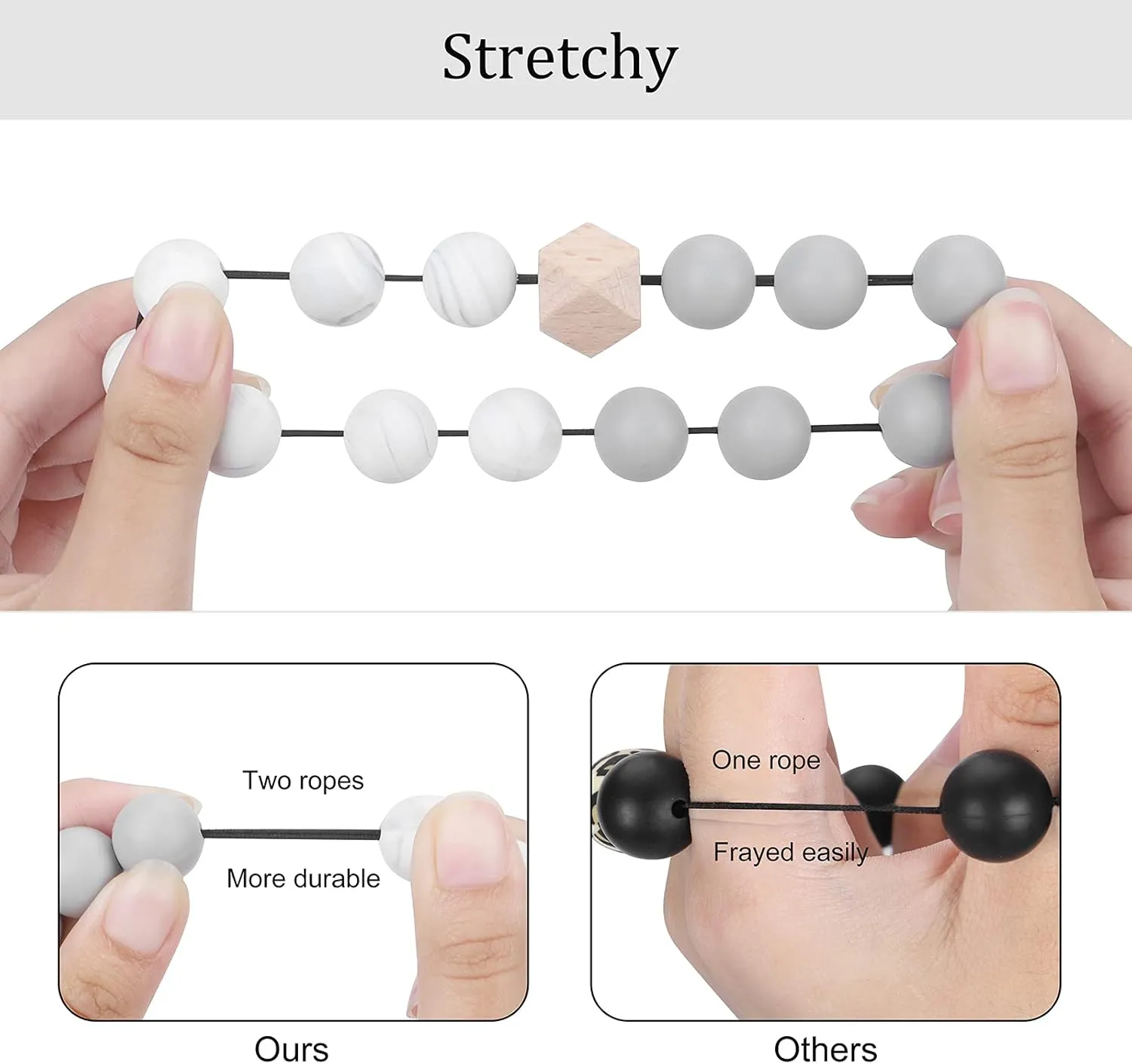 Weixiltc Keychain Wristlet for Women, Silicone Bead Bracelet Key Ring Girl, Key Chain Holder for Car Keys