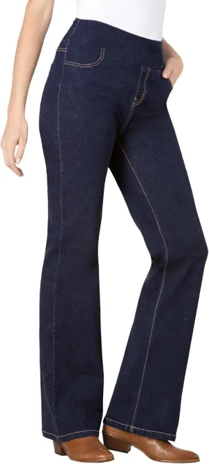 Woman Within Plus Size Flex-Fit Pull-On Bootcut Jean