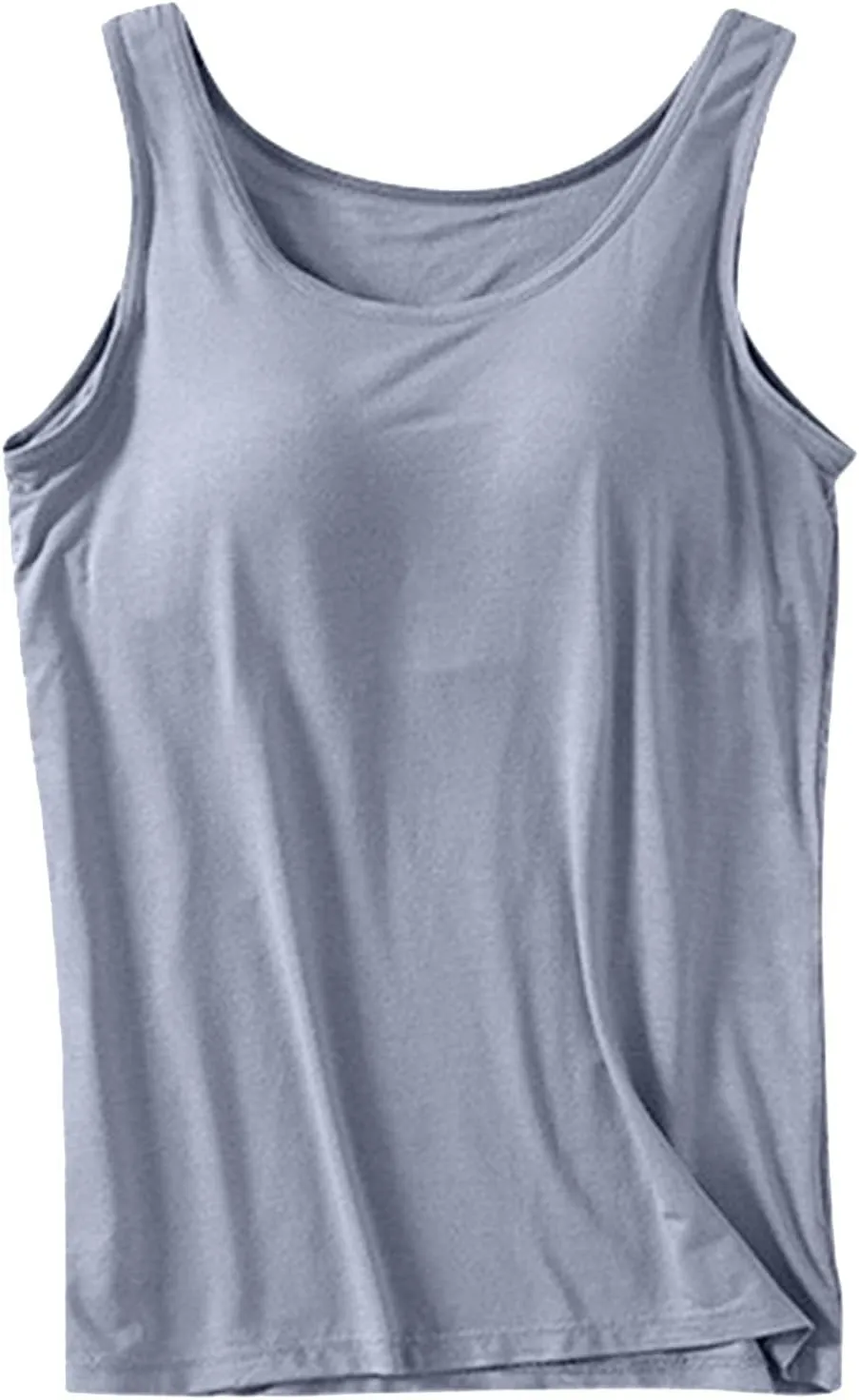 Women Built-in Bra Tank Tops Cotton Undershirt Shelf Bra Camisoles Sleeveless Gym Workout Yoga Tops Casual Basic Layer Camis