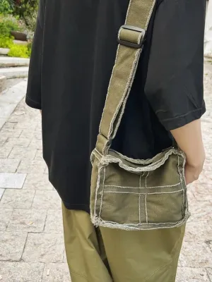 Women Canvas Shoulder Bag Vintage Small Messenger Retro Crossbody Bags Cute Zipper Purse Aesthetic Tote Bags
