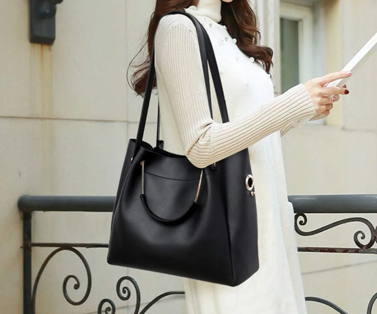 Women Handbags PU Leather Large Shoulder Cross-Body Bags Satchel Tote Bags Purse