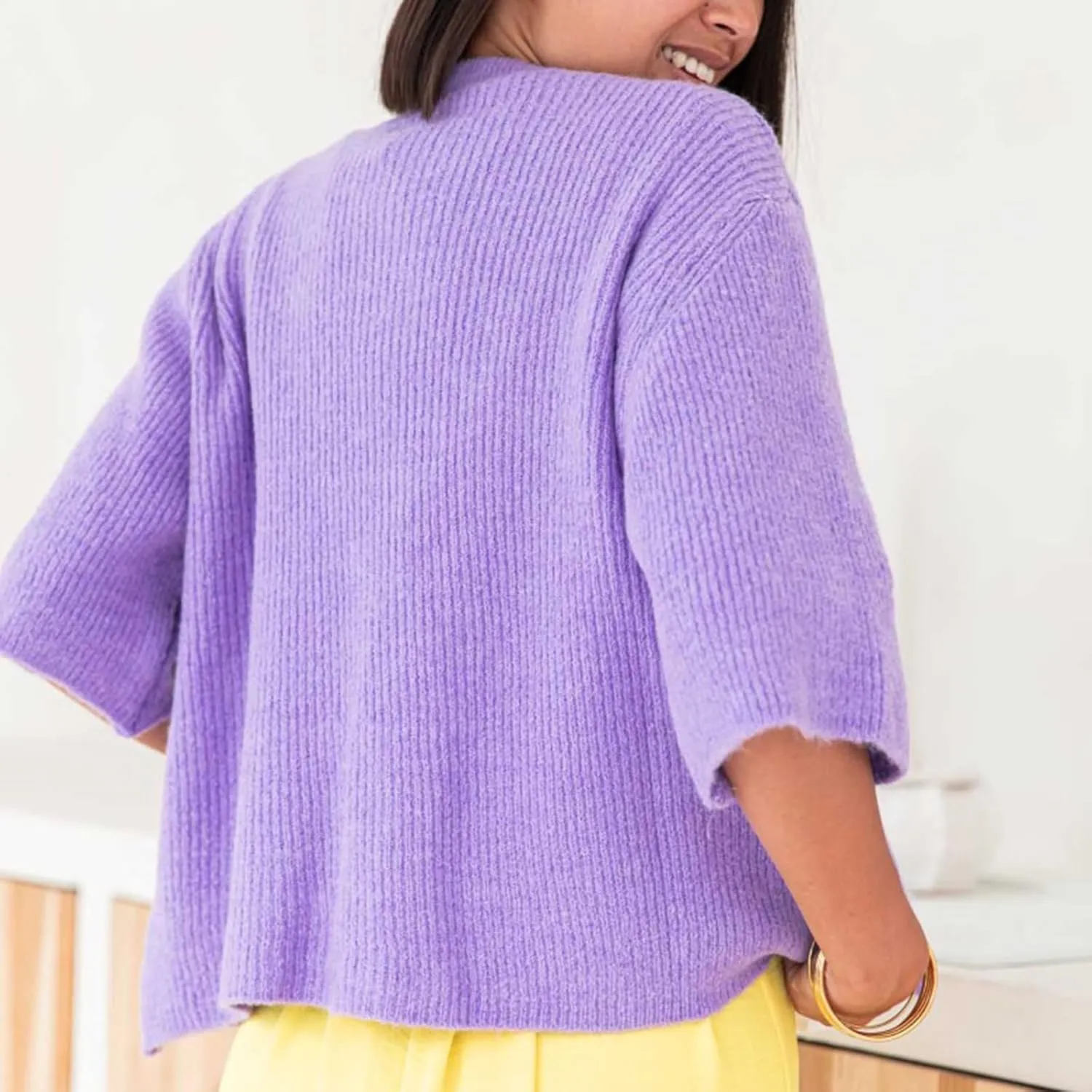 Women Knitted Button Down Short Sleeve Tops Y2K Solid Color Crew Neck Relaxed Sweater Cardigan Going Out Knit Tops