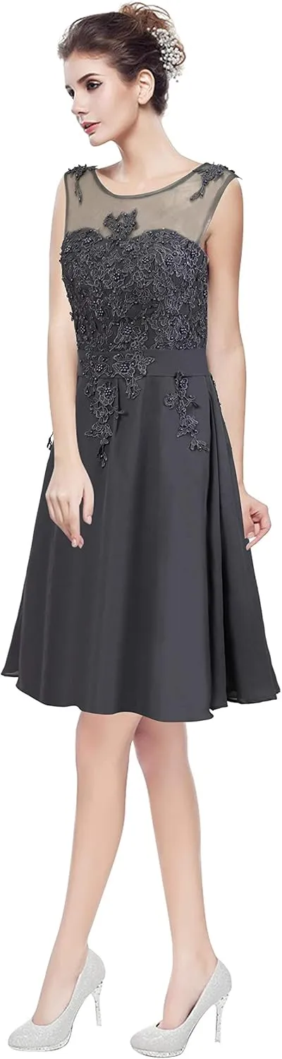 Women Long Sheer Neck Evening Bridesmaid Dresses Prom Gowns T004Lf