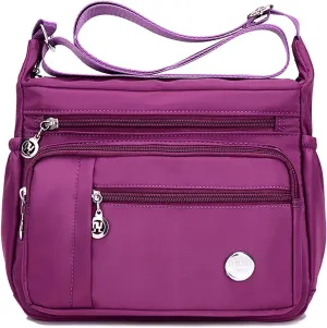 Women Shoulder Handbag Nylon Crossbody Bags Multipockets Purses Handbags Waterproof Messenger Bag