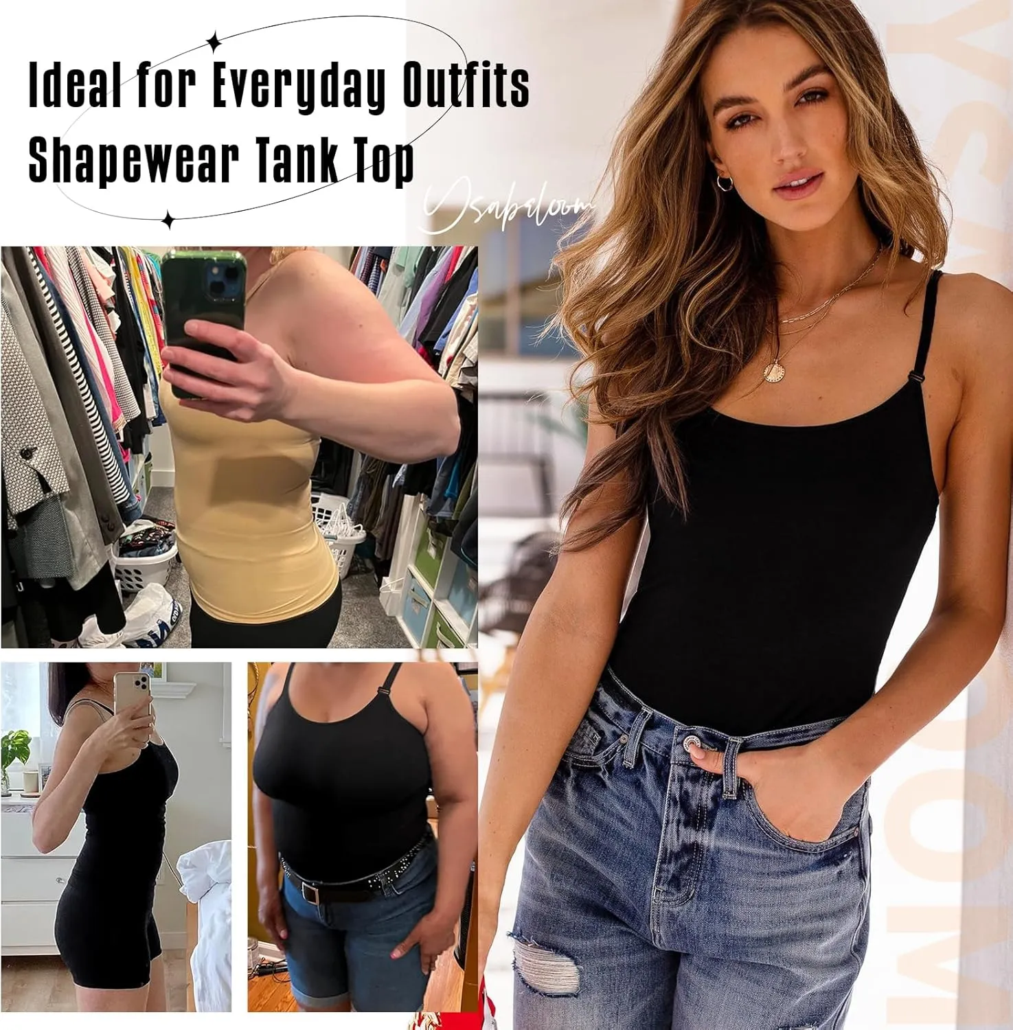 Women's Cami Shaper Tummy Control Shapewear Tank Tops Shaping Compression Camisole Cami Top