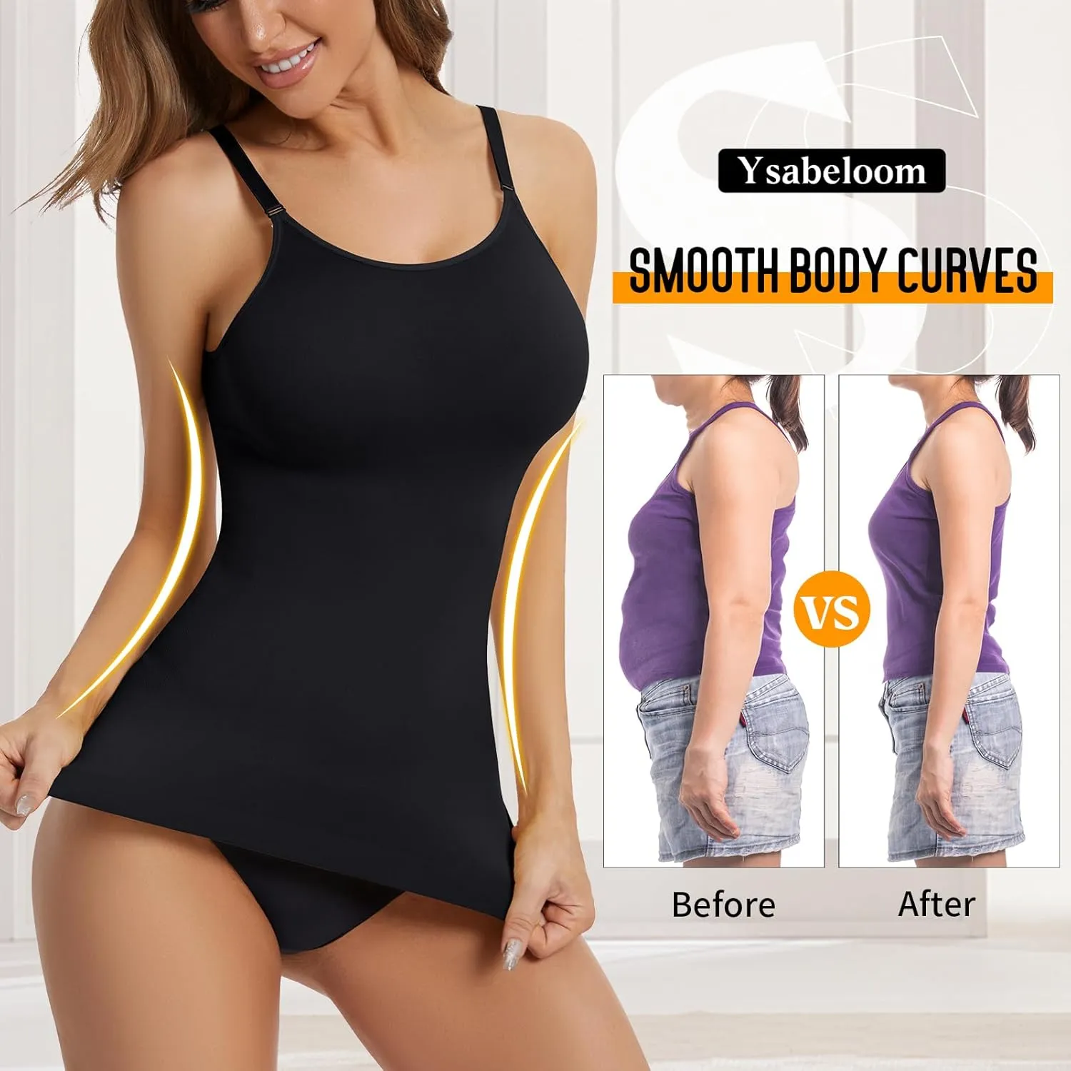 Women's Cami Shaper Tummy Control Shapewear Tank Tops Shaping Compression Camisole Cami Top