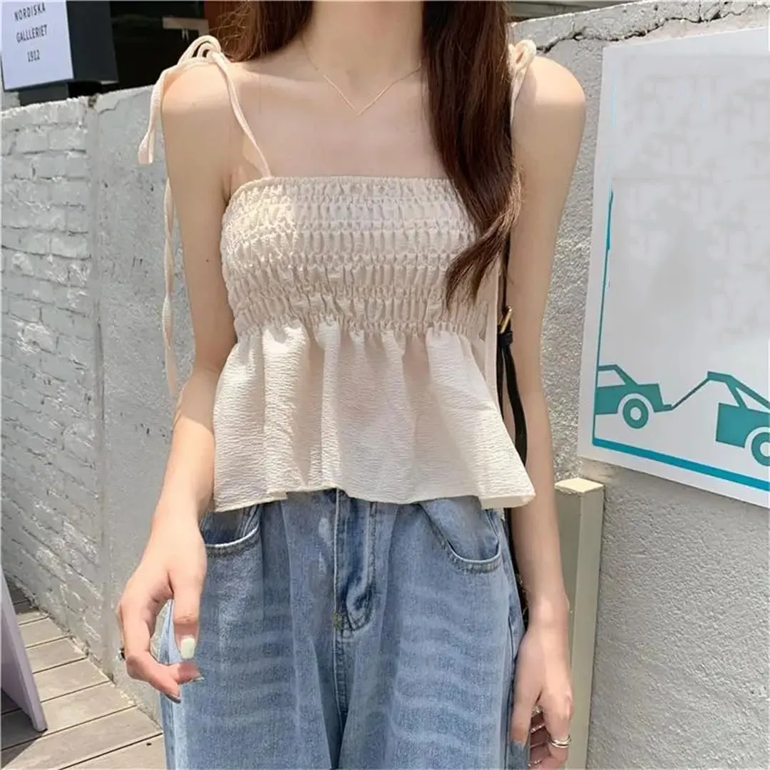 Women's Camisole Summer Casual Versatile Short Top Korean Style Simple Vest