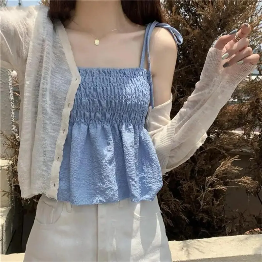 Women's Camisole Summer Casual Versatile Short Top Korean Style Simple Vest