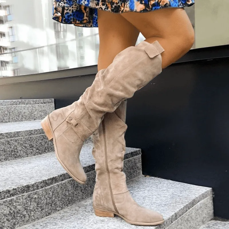 Women's Knee-High Suede Boots: Stylish & Comfortable