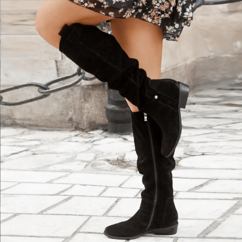 Women's Knee-High Suede Boots: Stylish & Comfortable