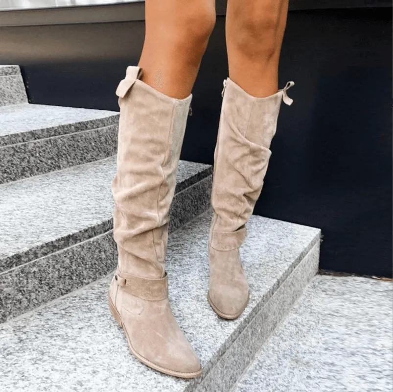 Women's Knee-High Suede Boots: Stylish & Comfortable