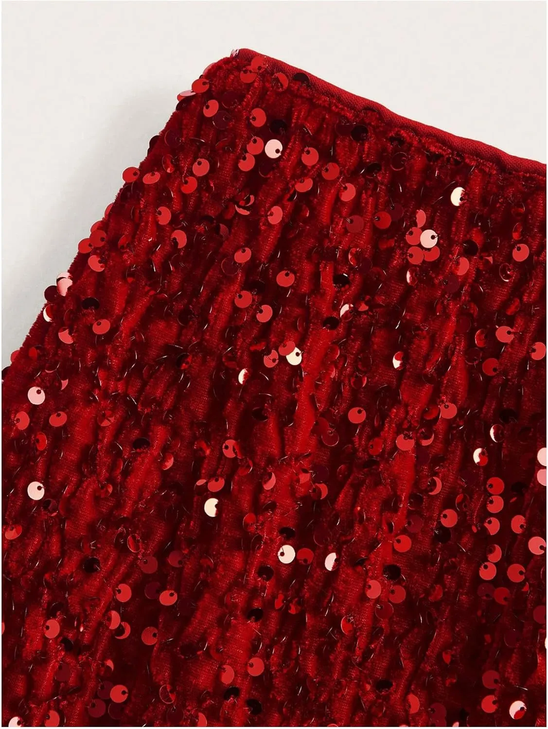 Women's Sequin Glitter Bodycon Skirts Zipper High Waisted Party Pencil Short Skirt