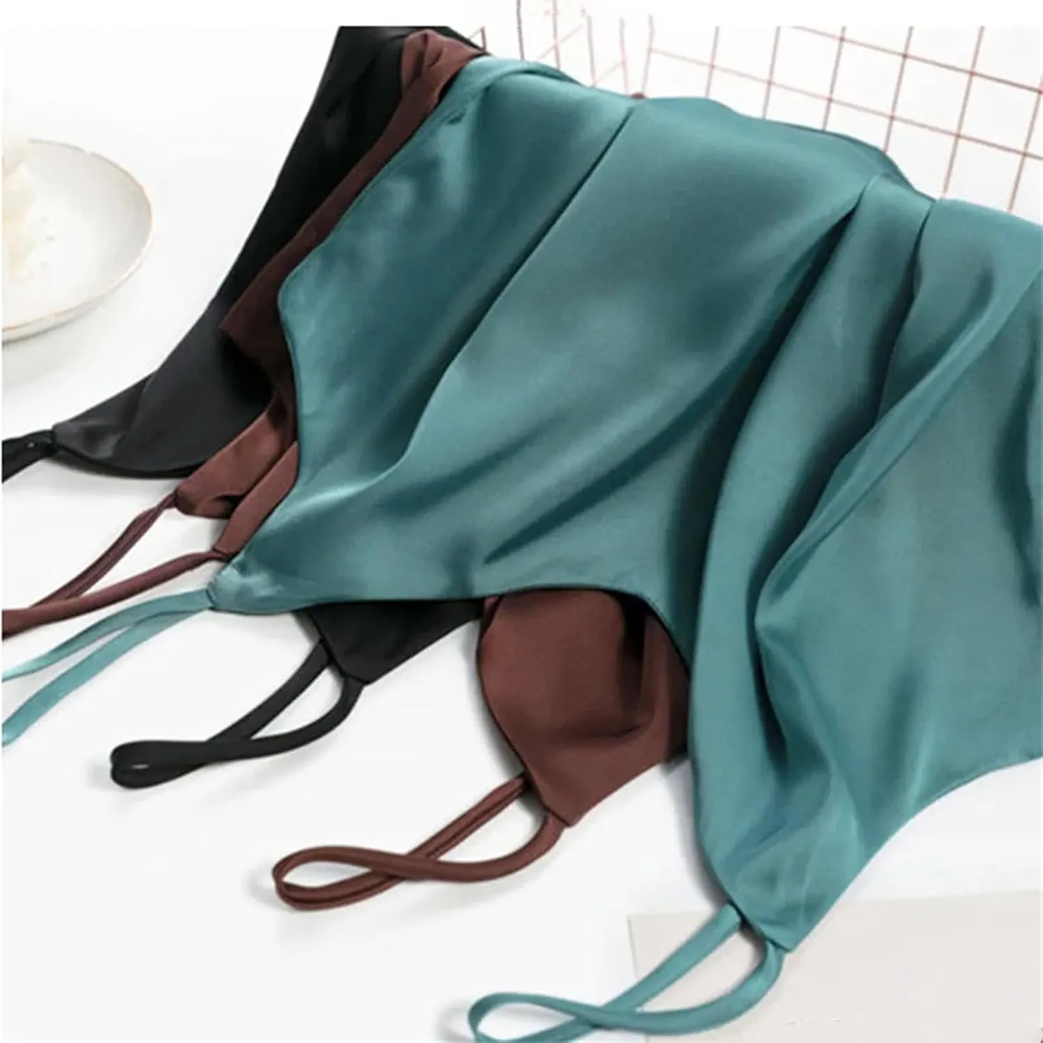 Women's Sexy Satin Tank V-Neck Bandeau Top Camisole Sleeveless Vests