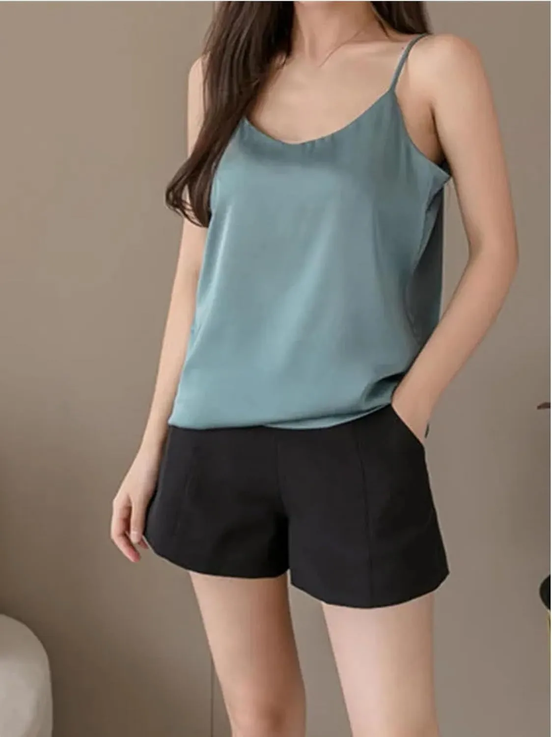 Women's Sexy Satin Tank V-Neck Bandeau Top Camisole Sleeveless Vests