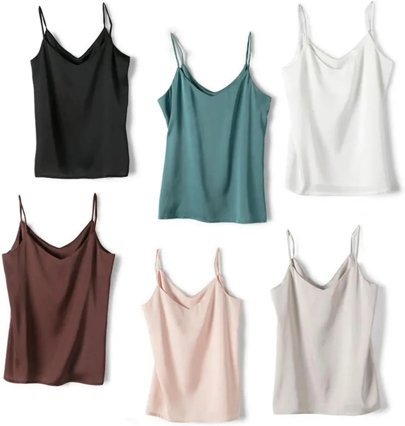 Women's Sexy Satin Tank V-Neck Bandeau Top Camisole Sleeveless Vests