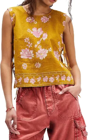 Womens Side Tie Top Vest Shirts Sleeveless Y2 Going Out Camisole Summer Cami Aesthetic Square Neck Boxy Tank Tops