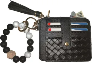 Wristlet Wallet Bracelet Purse Keychain Slim Credit Card Holder Gifts for Women