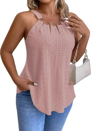 ZAFUL Plus Size Camisole Top for Women Summer Casual Ring Connected Sleeveless Tank Tops